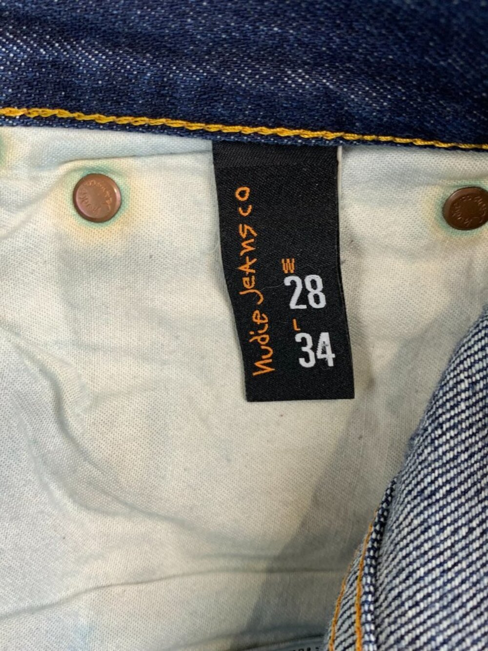 Nudie Jeans Men Pants 28 Dark Blue Selvedge Denim Thin Finn Organic Cotton 28x32 - Picture 10 of 14